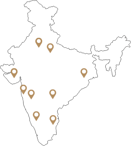 Indian map with Publicis Groupe Offices locations Marked